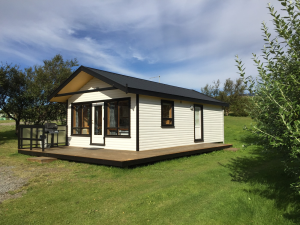 For five, 2 bathrooms and kitchen room